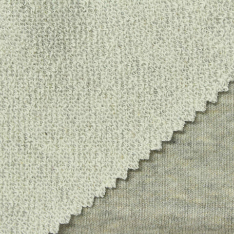 Heathered Grey Marl French Terry, Cotton-Poly, 275 gsm