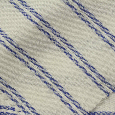 Blue Horizontal-Stripe Jacquard, Poly-Viscose, 122 gsm