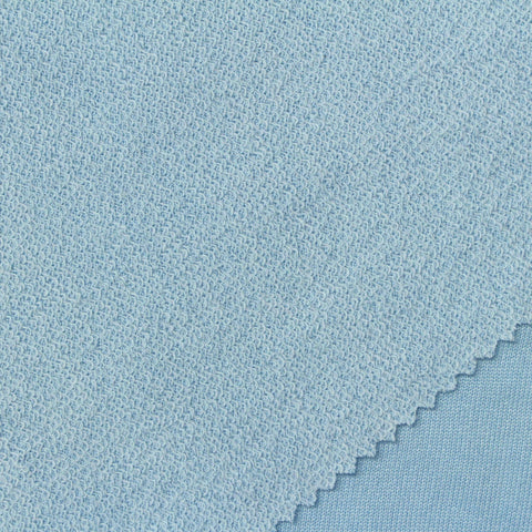 Polyester Cotton French Terry Fabric, 220 gsm, 155 cm — Blue
