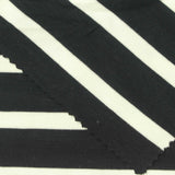 Black Horizontal-Stripe Ponte Knit, Cotton-Poly, 280 gsm — photo 1