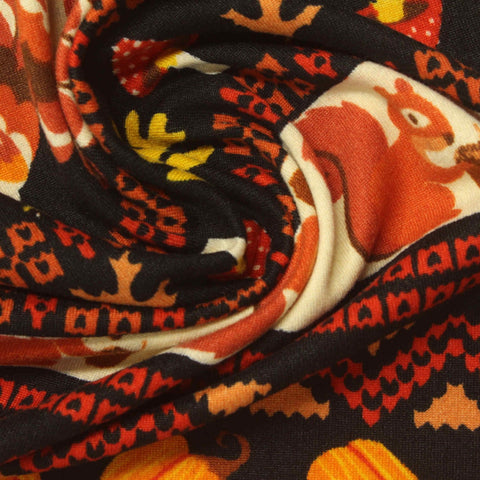 Orange Geometric Milk Silk Knit, Polyester