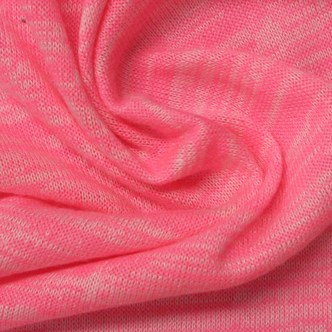 Pink Heathered-Marl Chunky Knit, Poly-Viscose, 184 gsm
