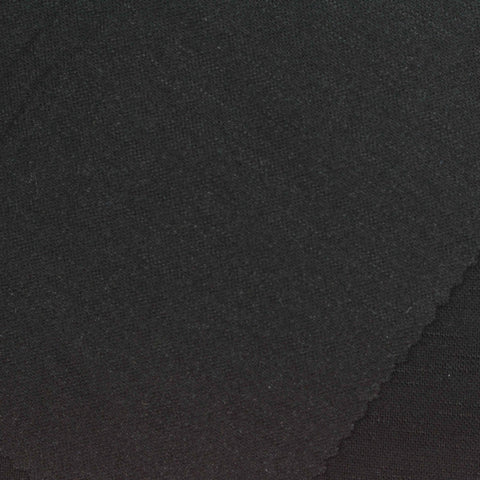 Slub Viscose Nylon Stretch Piqué Knit Fabric, 270 gsm — Black