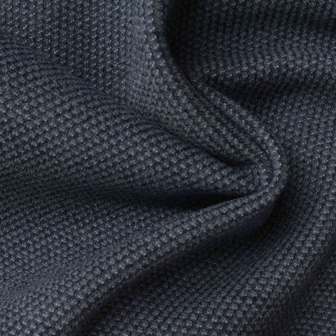 Jacquard Polyester Viscose Stretch Knit Fabric, 378 gsm, 150 cm — Navy