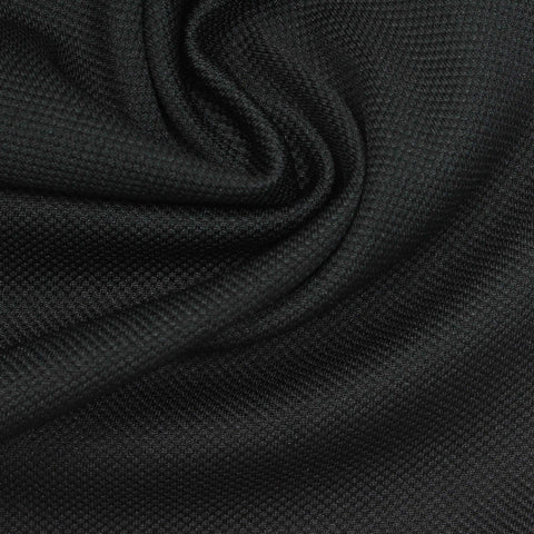 Polyester Stretch Interlock Knit Fabric, 270 gsm, 155 cm — Black
