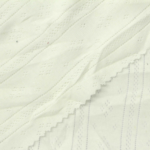 Off-White Eyelet Rib Knit, Cotton