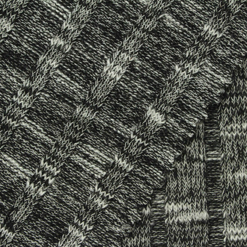 Black Marl Rib Knit, Polyester, 253 gsm