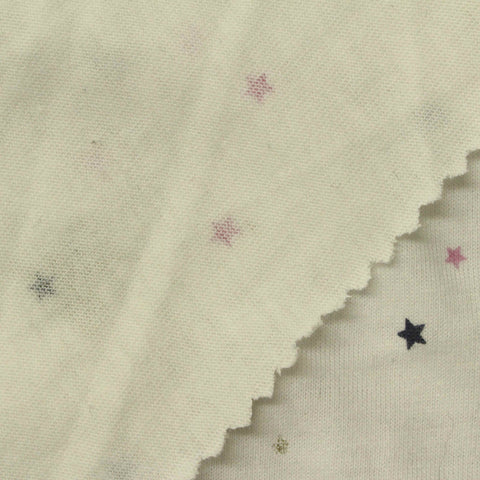 Pink Glitter-Star Knit, Cotton-Poly