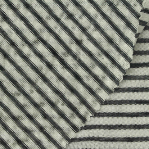 Dark Grey Horizontal-Stripe Knit, Poly-Viscose