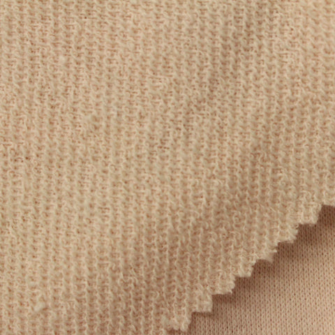 Polyester Cotton French Terry Fabric, 238 gsm, 210 cm — Beige