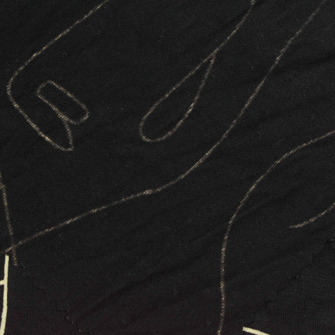 Black Abstract-Line Knit, Viscose