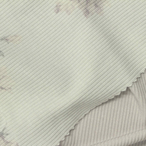 Beige Bold-Floral Rib Knit, Viscose