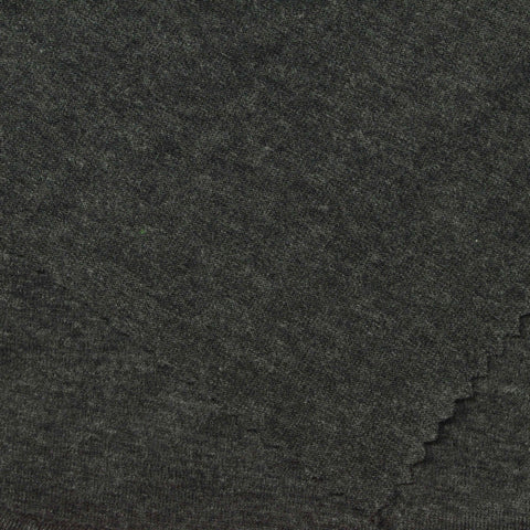 Dark Grey Heathered-Marl Jersey Knit, Poly-Cotton, 140 gsm