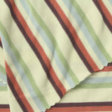 Cream Horizontal-Stripe Jersey Knit, Viscose, 190 gsm — photo 1