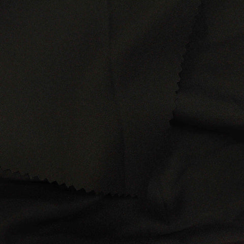 Polyester Viscose Stretch Woven Fabric, 193 gsm — Black