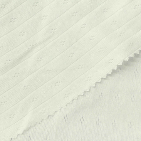 Cream Diamond Pointelle Knit, Cotton, 176 gsm