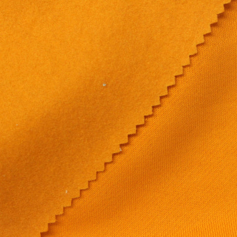 Brushed Cotton Polyester French Terry Fabric, 320 gsm, 175 cm — Orange