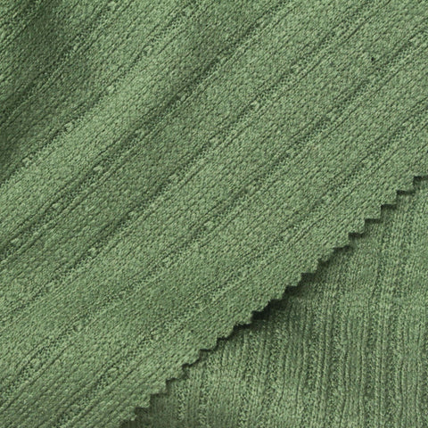 Jacquard Polyester Viscose Blend Rib Knit Fabric, 360 gsm, 160 cm — Green