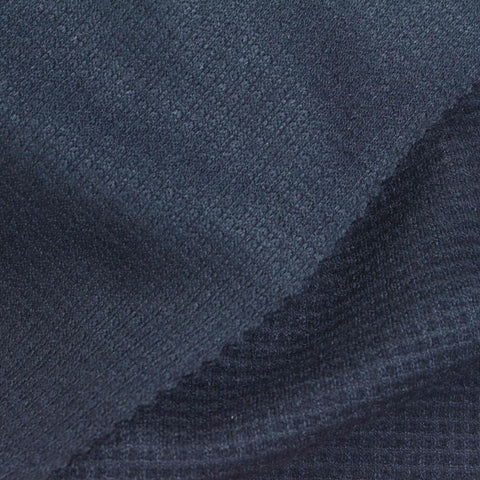 Viscose Polyester Blend Stretch Waffle Knit Fabric, 340 gsm, 150 cm — Navy