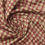 Red Check Milk Silk Knit, Polyester, 160 gsm, 175 cm — photo 1