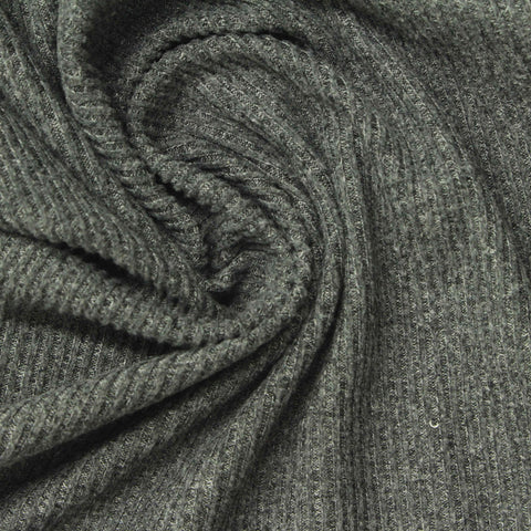Charcoal Heather Rib Knit, Polyester