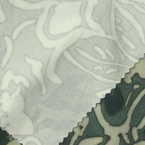 Dark Green Abstract Linen-Look, Polyester