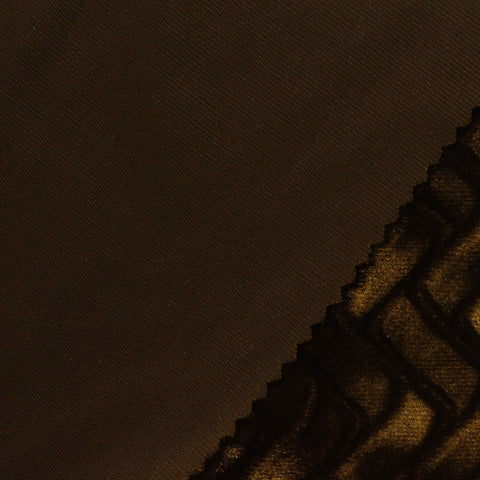 Dark Brown Chevron Warp Knit, Polyester
