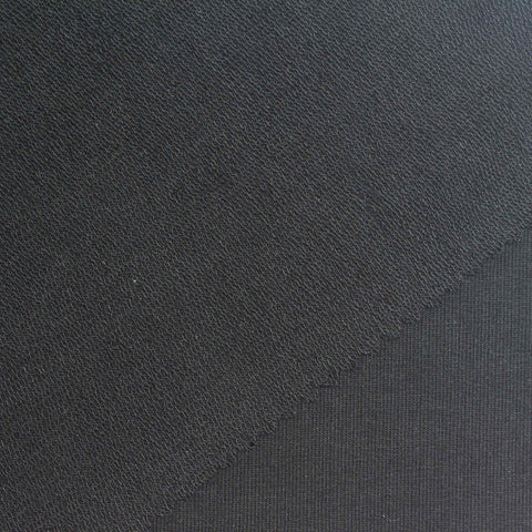 Tencel Lyocell Stretch French Terry Fabric, 268 gsm, 166 cm — Black