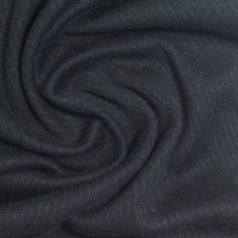 Charcoal Ribbed Rib Knit, Cotton-Poly