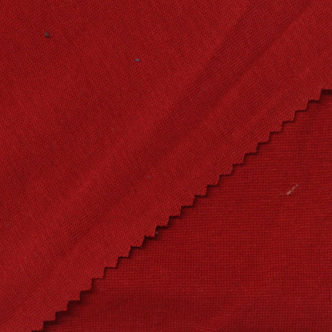 Cotton Polyester Stretch Rib Knit Fabric, 300 gsm, 178 cm — Red
