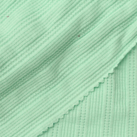 Jacquard Cotton Stretch Rib Knit Fabric, 220 gsm, 145 cm — Green