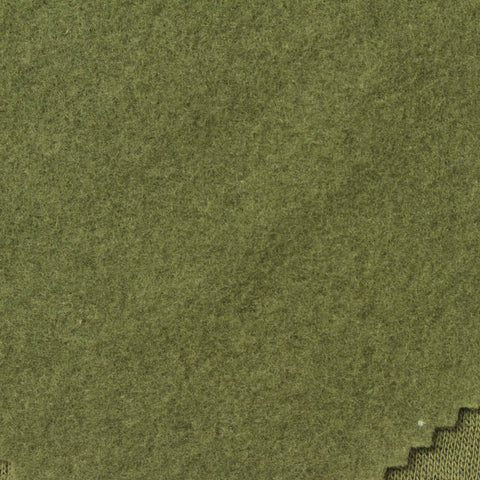 Brushed Polyester Cotton French Terry Fabric, 235 gsm, 165 cm — Green