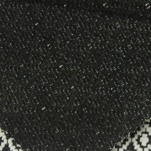 Black Geometric-Diamond Jacquard, Polyester, 380 gsm