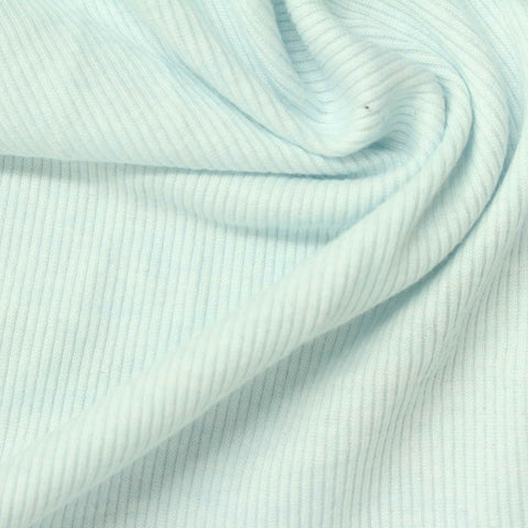 Cotton Polyester Stretch Rib Knit Fabric, 170 gsm — Blue