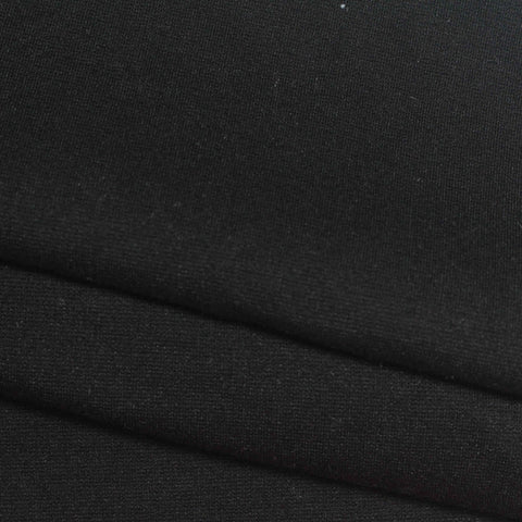Viscose Nylon Stretch Ponte Knit Fabric, 360 gsm, 162 cm — Black