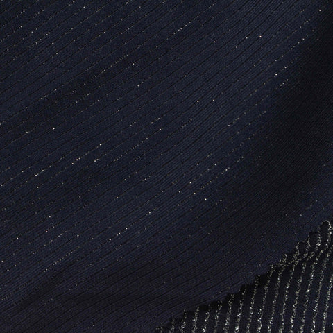 Silver Vertical-Stripe Rib Knit, Nylon