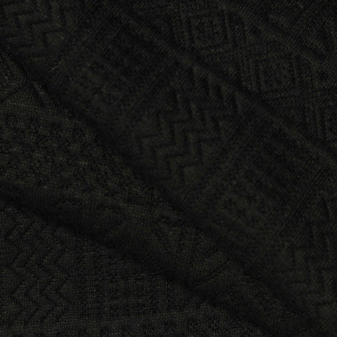 Black Geometric-Diamond Jacquard, Polyester, 286 gsm