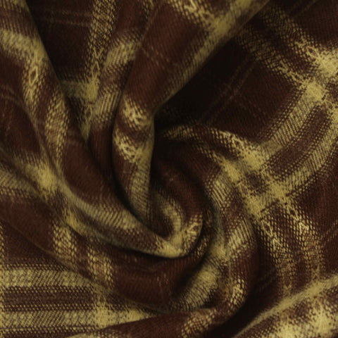 Brown Plaid Woven, Poly-Viscose, 285 gsm, 150 cm, ref EF-265181