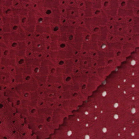 Red Eyelet Jacquard, Polyester