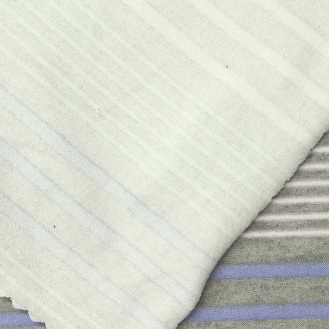 Light Pink Horizontal-Stripe Jersey Knit, Polyester, 160 gsm, 152 cm