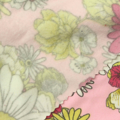 Yellow Flowers Milk Silk Knit, Polyester, 230 gsm