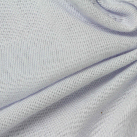 100% Polyester Rib Knit Fabric, 215 gsm, 175 cm — White