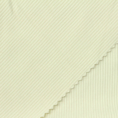 Modal Polyester Stretch Rib Knit Fabric, 400 gsm, 130 cm — Beige