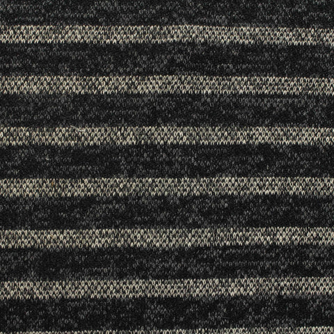 Dark Grey Horizontal-Stripe Rib Knit, Poly-Viscose, 260 gsm