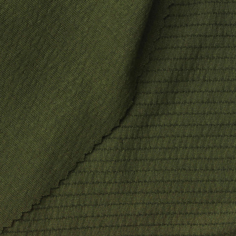 Olive Horizontal-Stripe Crepe, Polyester