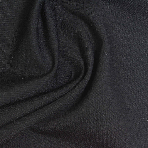 Nylon Viscose Stretch Interlock Knit Fabric, 230 gsm, 150 cm — Black