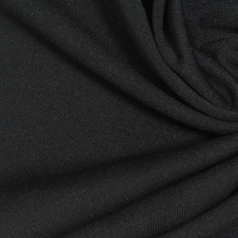 Polyester Stretch Jersey Knit Fabric, 240 gsm, 165 cm — Black