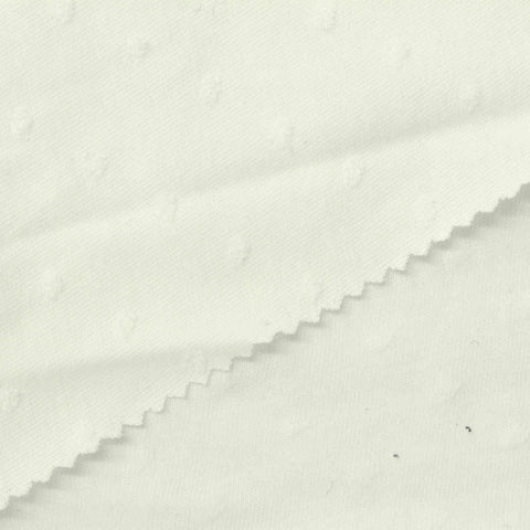 Cream Dots French Terry, Cotton