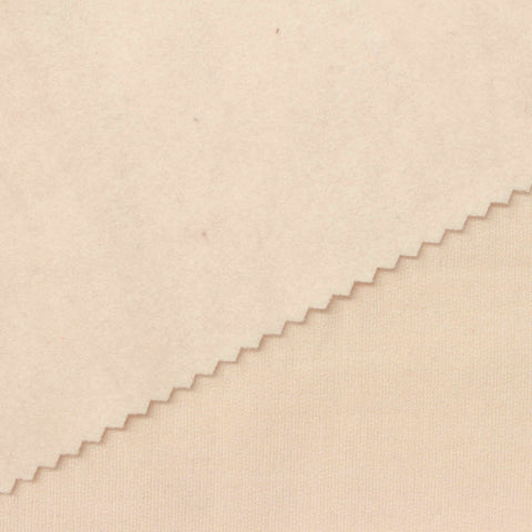 Brushed Acrylic Viscose Stretch French Terry Fabric, 300 gsm, 170 cm — Beige