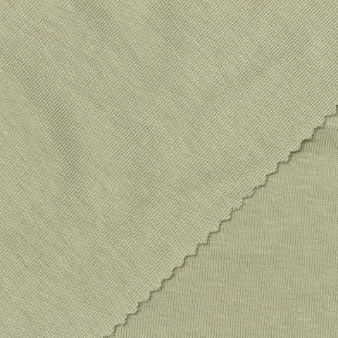 Tencel Lyocell Acetate Stretch Rib Knit Fabric, 170 gsm, 155 cm — Khaki